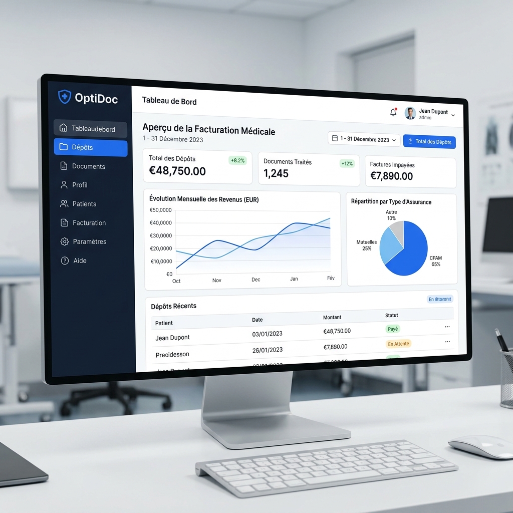 OptiDoc Dashboard App Mockup