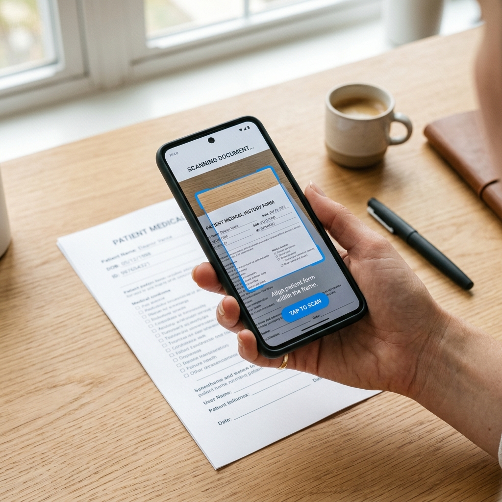 OptiDoc Scan App Mockup